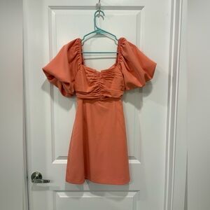 BCBGeneration Coral Puff Sleeve Mini Dress